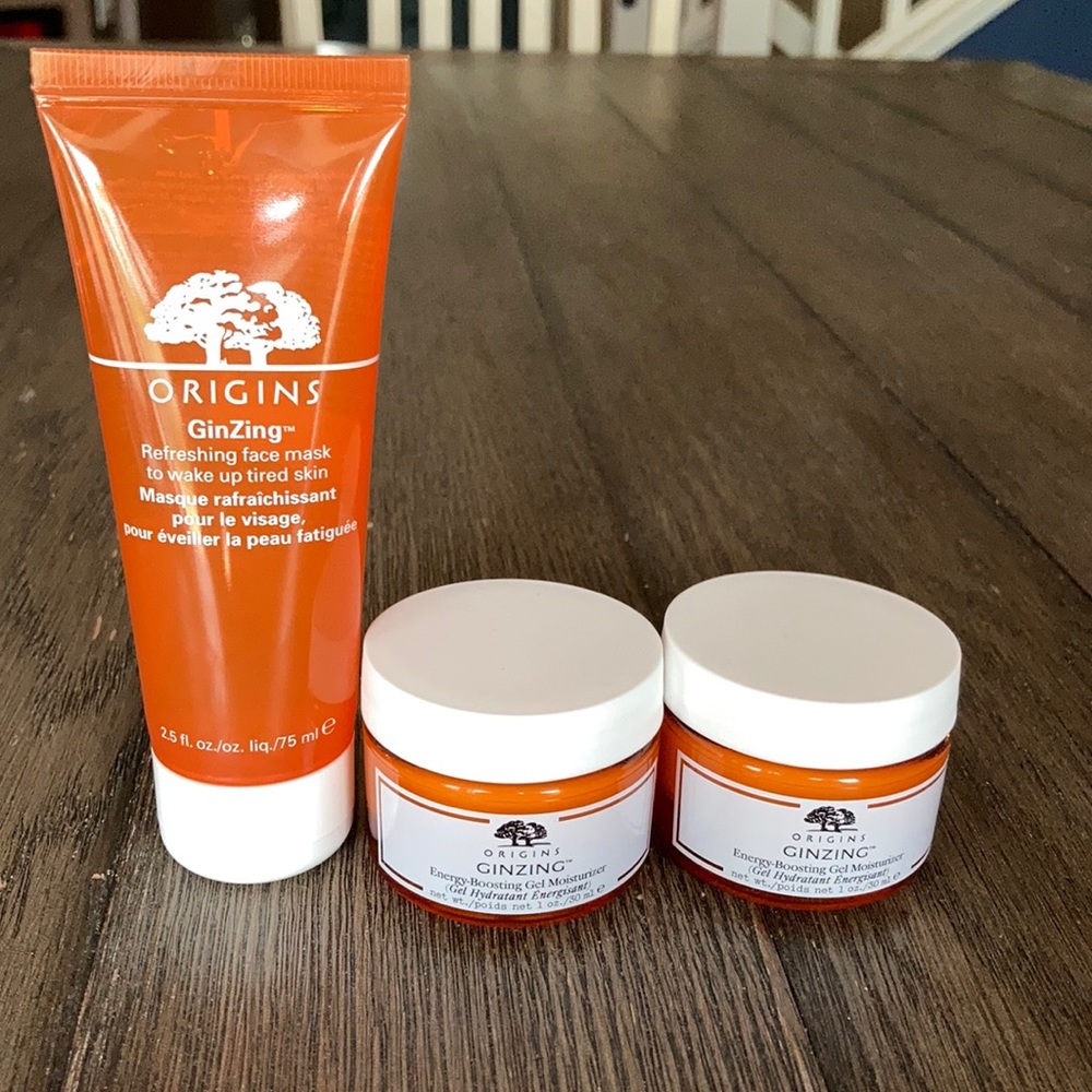 Ginzing mask and 2 1oz Ginzing gel moisturizer